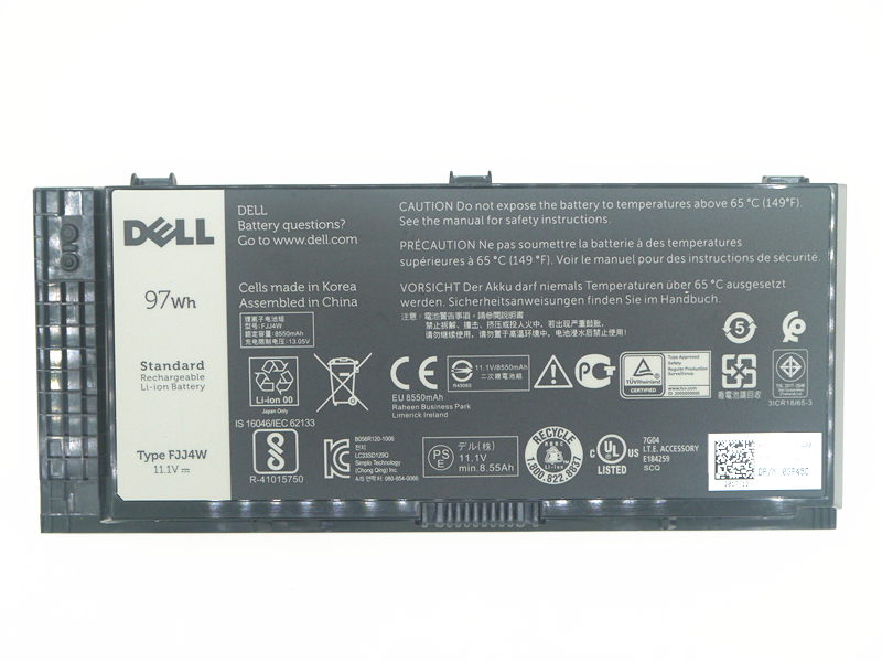 97Wh Dell FJJ4W FV993 PG6RC R7PND OTN1K5 N71FM T3NT1 Batteria